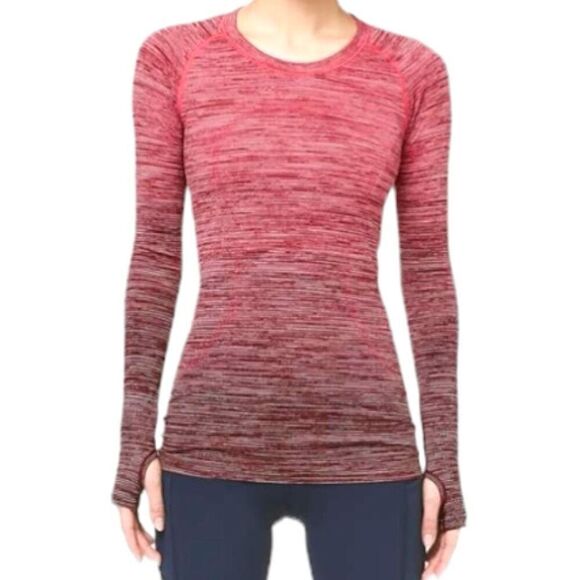 LULULEMON Swiftly Tech Long Sleeve Crew - Red Alert/Dark Sport Red - Size 4 Est - Picture 4 of 10